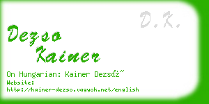 dezso kainer business card